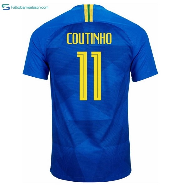 Camiseta Brasil 2ª Coutinho 2018 Azul